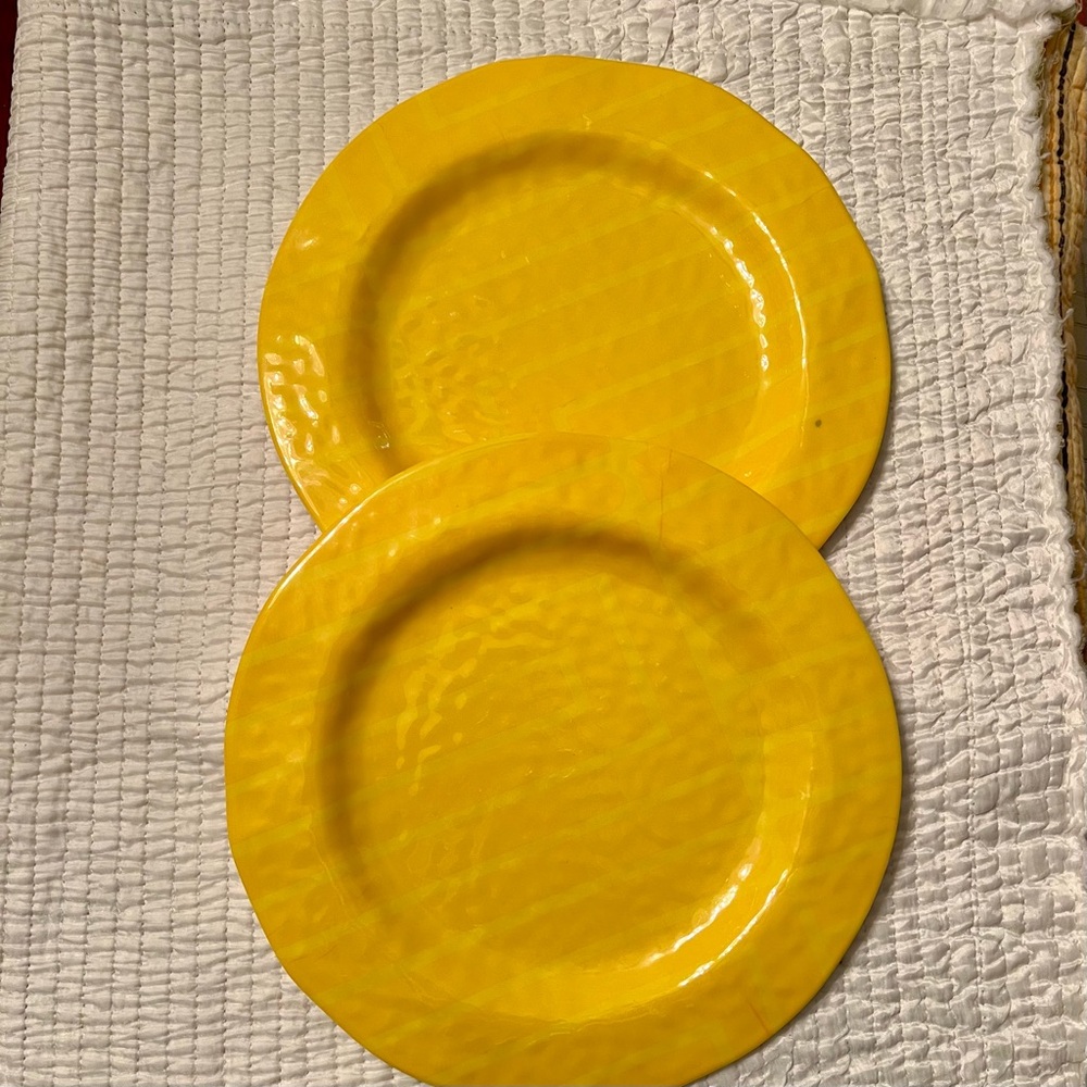 Melamine Bright Yellow Decorative Plates